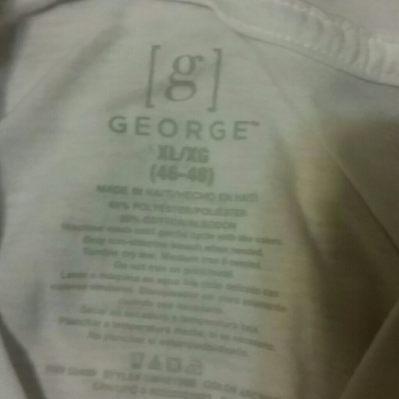 *MUST BUNDLE* George white basic t-shirt sz XL NWT - Picture 2 of 3